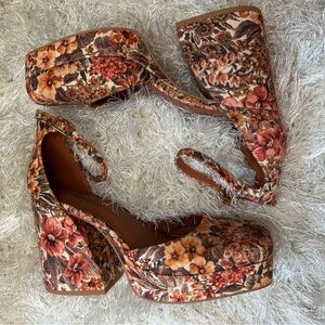 Charlotte Stone Floral Platform Block Heel